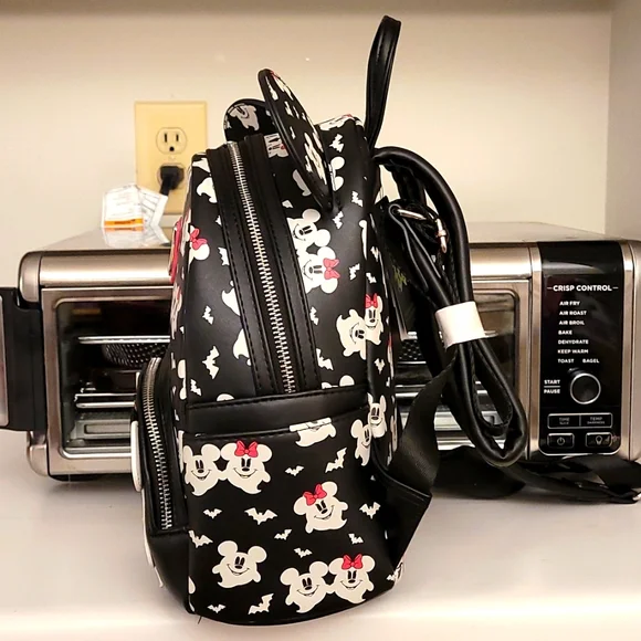 🎉HPx7🎉 Loungefly Mickey+Minnie Mouse Ghostly GID Mini Backpack - Picture 2 of 4